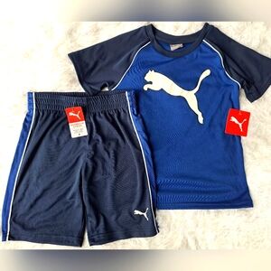 Puma Blue Kids' Athletic 2 Pcs Shorts Set NWT Size6